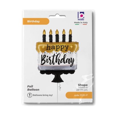 Dort černo-zlatý HB 28"/71cm fóliový balónek nafukovací - 25281-ppackaged-p.jpg