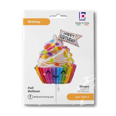 Cupcake se zdobením HB 31"/79cm fóliový balónek nafukovací - 25282-ppackaged-b.jpg
