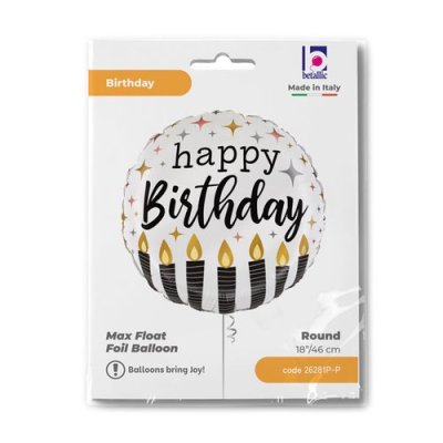 Svíčky a hvězdy HB 18"/46cm kruh fóliový balónek nafukovací - 26281p-ppackaged-p.jpg