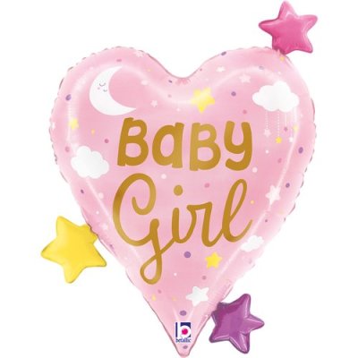 Srdce Baby Girl 25"/64cm fóliový balónek nafukovací