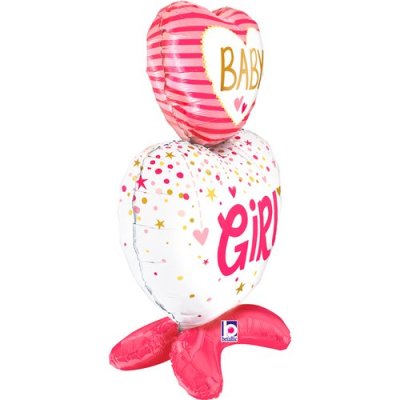 Dort samostojící Baby Girl 28"/71cm fóliový balónek nafukovací - 25300-standups-baby-girl-hearts-view2-p.jpg