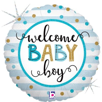Welcome Baby Boy 18"/46cm fóliový balónek nafukovací