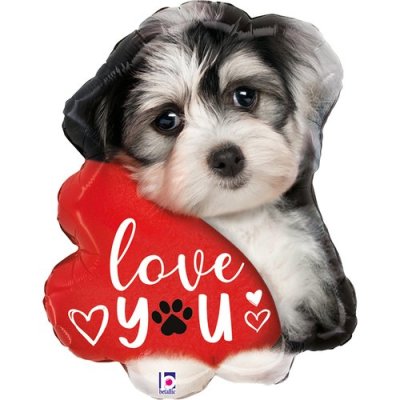 Štěně Love You 29"/74cm fóliový balónek nafukovací