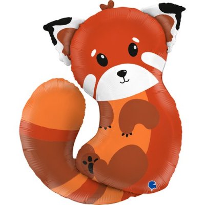 Panda červená 28"/71cm fóliový balónek nafukovací