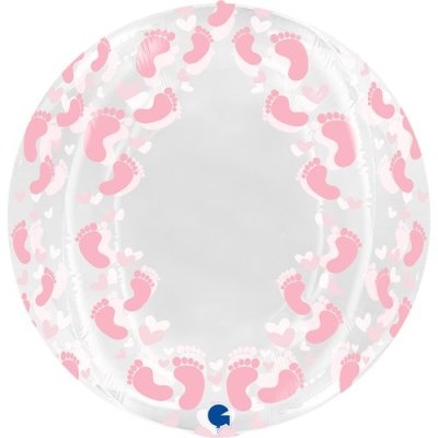 Koule 4D - Chodidla růžová 19"/48cm fóliový balónek nafukovací