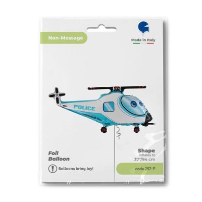 Helikoptéra policejní 37"/94cm fóliový balónek nafukovací - 257-ppackaged-p.jpg