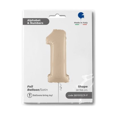 ČÍSLICE KRÉMOVÁ 1 (66cm,26") fóliový balónek nafukovací - 260100scr-p.jpg