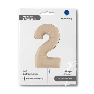ČÍSLICE KRÉMOVÁ 2 (66cm,26") fóliový balónek nafukovací - 260200scr-p.jpg