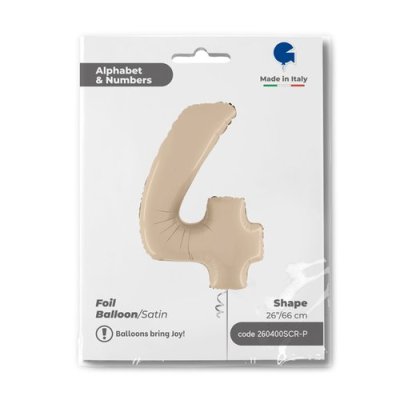 ČÍSLICE KRÉMOVÁ 4 (66cm,26") fóliový balónek nafukovací - 260400scr-p.jpg