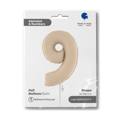 ČÍSLICE KRÉMOVÁ 9 (66cm,26") fóliový balónek nafukovací - 260900scr-p.jpg