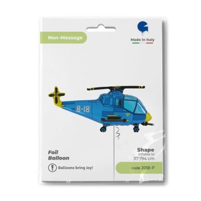 Helikoptéra modrá 37"/94cm fóliový balónek nafukovací - 205b-ppackaged-p.jpg
