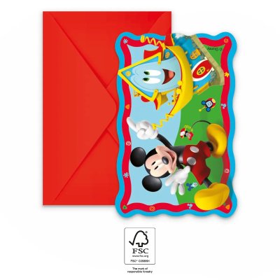 Pozvánky a obálky EKO - Mickey Disney 6ks