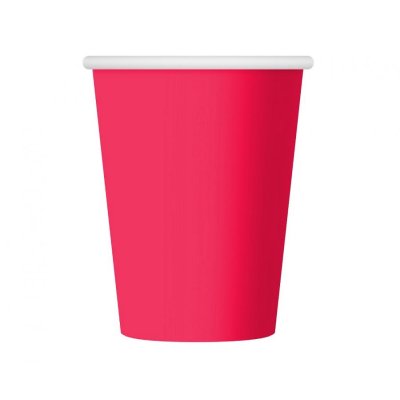 Kelímky papírové EKO - tm. růžové 250ml/ 6ks