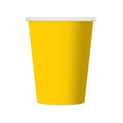 Kelímky papírové EKO - žluté 250ml/ 6ks