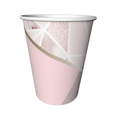 Kelímky papírové EKO - Růžový mix 240ml/ 6ks