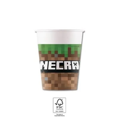 Kelímky papírové EKO - Minecraft 200ml/8ks