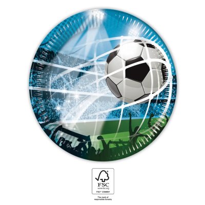 Talíře papírové EKO - Fotbal 20cm/8ks