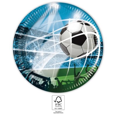 Talíře papírové EKO - Fotbal 23cm/8 ks