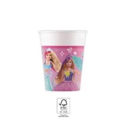 Kelímky papírové EKO - Barbie 200ml/8ks