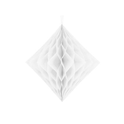 Dekorativní diamant papírový - Bílý 30cm