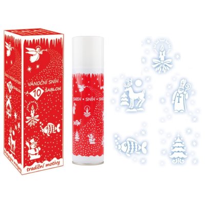 Sníh ve spreji 150 ml s 10 šablonami