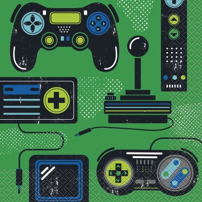Ubrousky papírové - Gamer Birthday 16ks/33x33cm