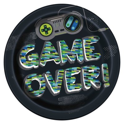 Talířek papírový - Gamer Birthday 23cm/8ks