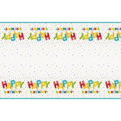 Ubrus plastový - Happy Birthday 1.37 x 2.14 m