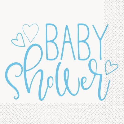 Ubrousky papírové EKO - Baby Shower modré 33x33 cm / 16 ks