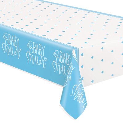 Ubrus plastový - Baby Shower modré, 1.37x2.13m