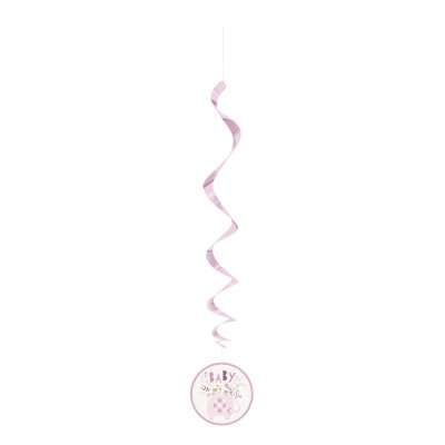 Serpentýny papírové závěsné - Květiny a slon růžové, 66cm/3ks - 78382.jpg
