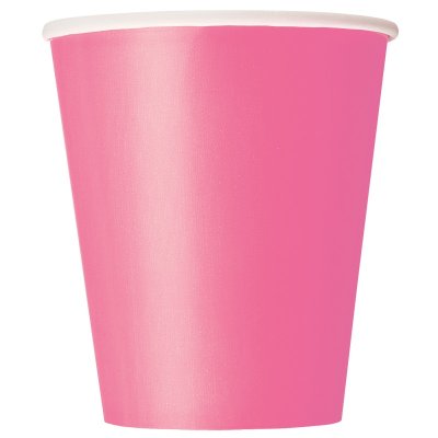 Kelímky papírové - Tmavě růžové, 8ks