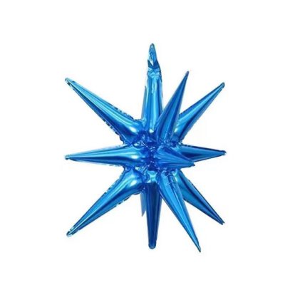 Hvězda 3D modrá 60cm  - fóliový balónek