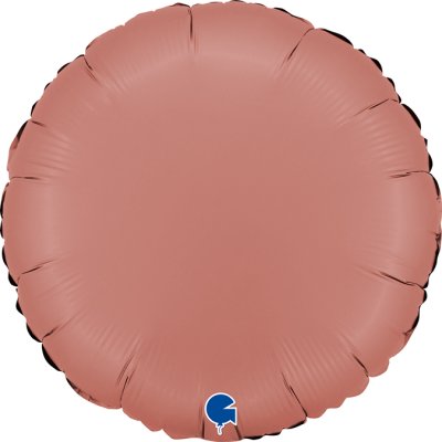 Kruh saténově rosegold 18"/46cm fóliový balónek nafukovací