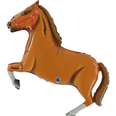 Kůň hnědý 34"/86cm fóliový balónek nafukovací