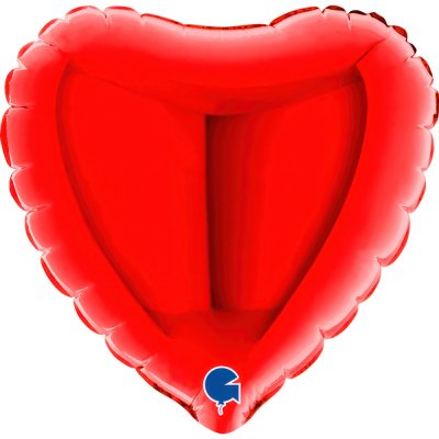 Srdce červené 4"/10cm fóliový balónek nafukovací