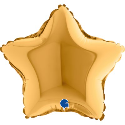Hvězda zlatá 9"/22cm fóliový balónek nafukovací