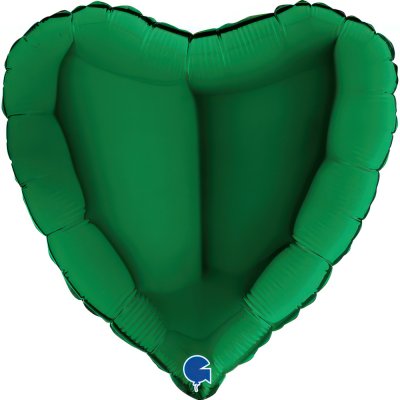 Srdce tm. zelené 18"/46cm fóliový balónek nafukovací
