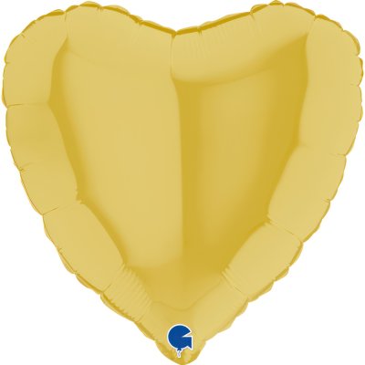 Srdce pastel žluté 18"/46cm fóliový balónek nafukovací