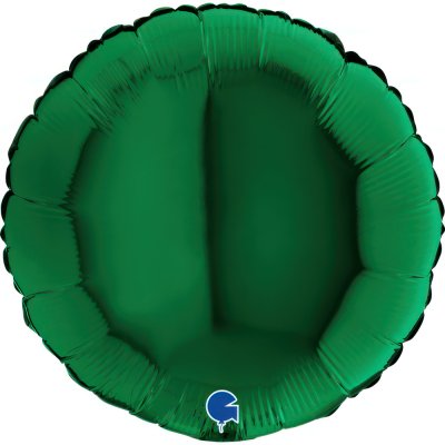 Kruh tm. zelený 18"/46cm fóliový balónek nafukovací