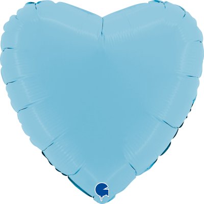 Srdce matně sv. modré 18"/46cm fóliový balónek nafukovací