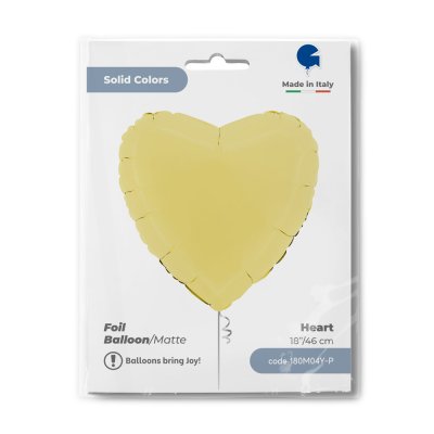 Srdce matně žluté 18"/46cm fóliový balónek nafukovací - 180m04y-p-b.jpg