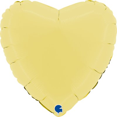 Srdce matně žluté 18"/46cm fóliový balónek nafukovací