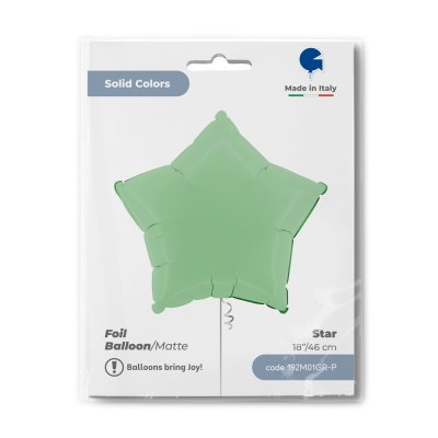 Hvězda matně zelená 18"/46cm fóliový balónek nafukovací - 192m01gr-p-b.jpg
