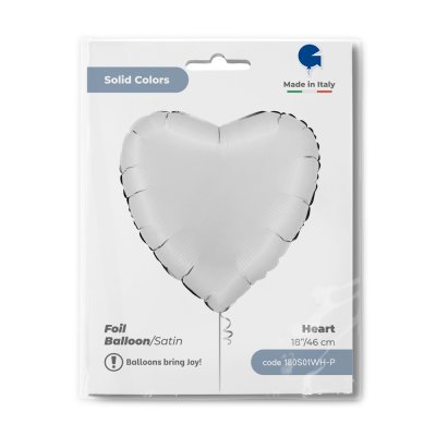 Srdce saténově bílé 18"/46cm fóliový balónek nafukovací - 180s01wh-p-b.jpg