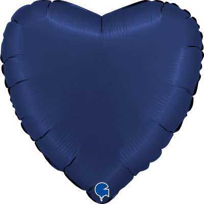 Srdce saténově NAVY modré 18"/46cm fóliový balónek nafukovací