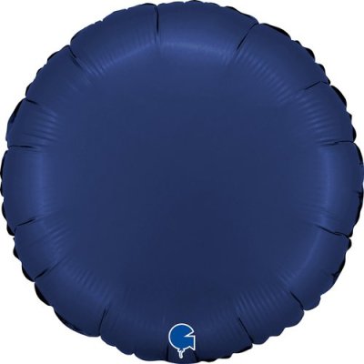Kruh saténově navy modrý 18"/46cm fóliový balónek nafukovací