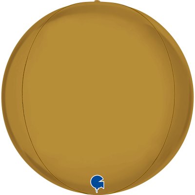Koule saténově zlatá 4D 38cm/15" fóliový balónek nafukovací