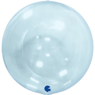 Koule průhledná modrá 4D 38cm/15" fóliový balónek nafukovací