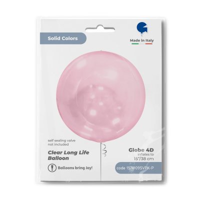 Koule průhledná růžová 4D 38cm/15" fóliový balónek nafukovací - 1574109svpk-p-b.jpg